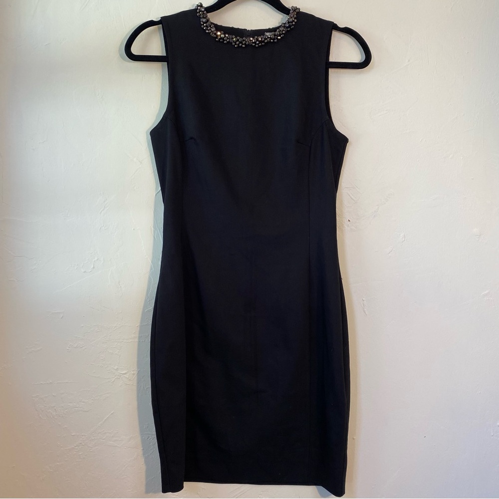 Black Sleeveless Dress with Embellished Neckline H&M Size 4
